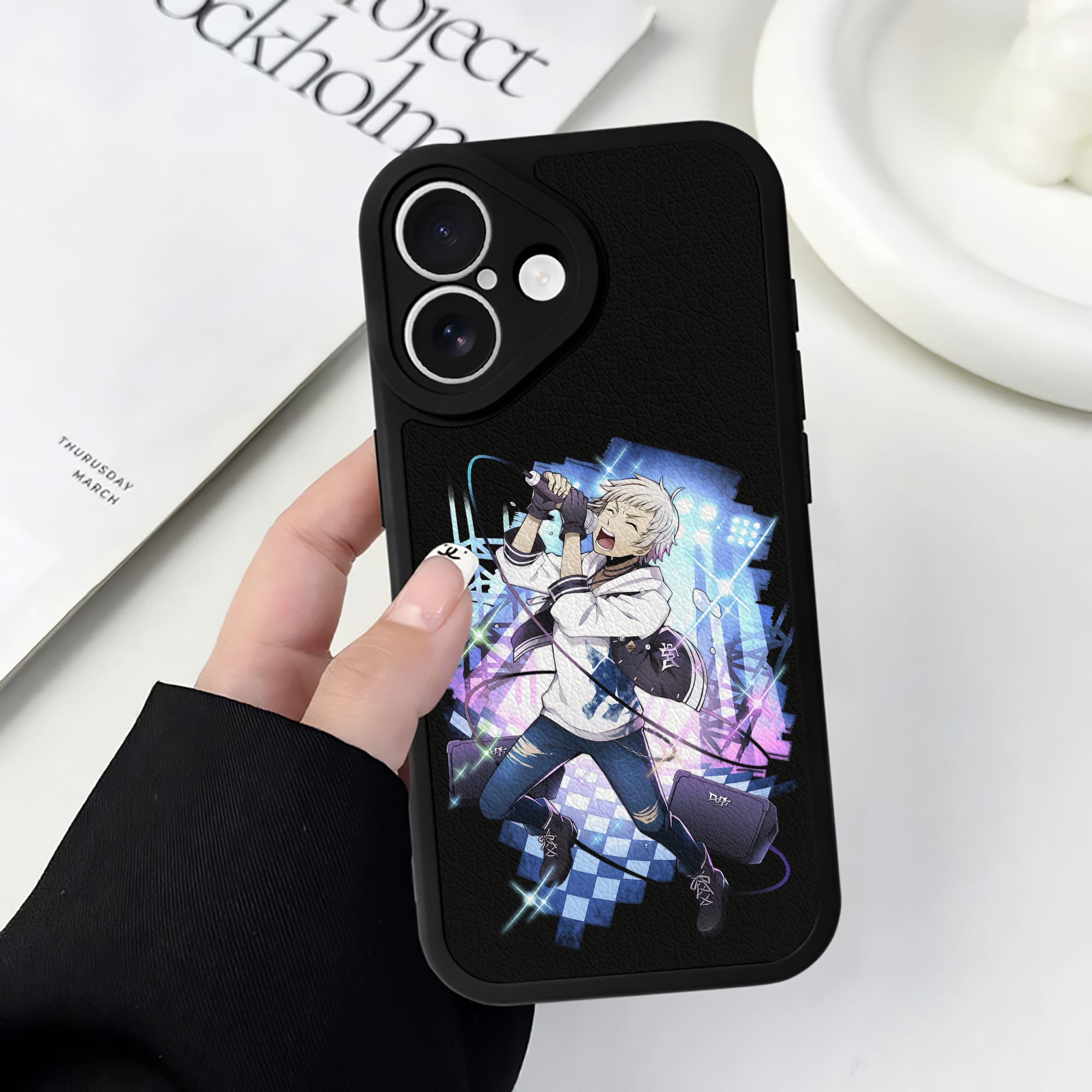 （画像用） 文豪ストレイドッグス Bungo Stray Dogs 【iPhone 16シリーズ対応】シリコンスマホケース（レザー調） 材質：シリコン